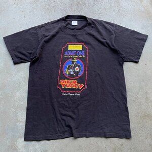 Vtg 90s Disney's "Dick Tracy" Movie Shirt Men's Size L Double Sided USA Made
